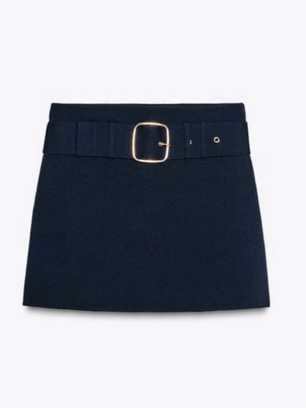 Zara Navy Knitted Mini Skirt with Belt